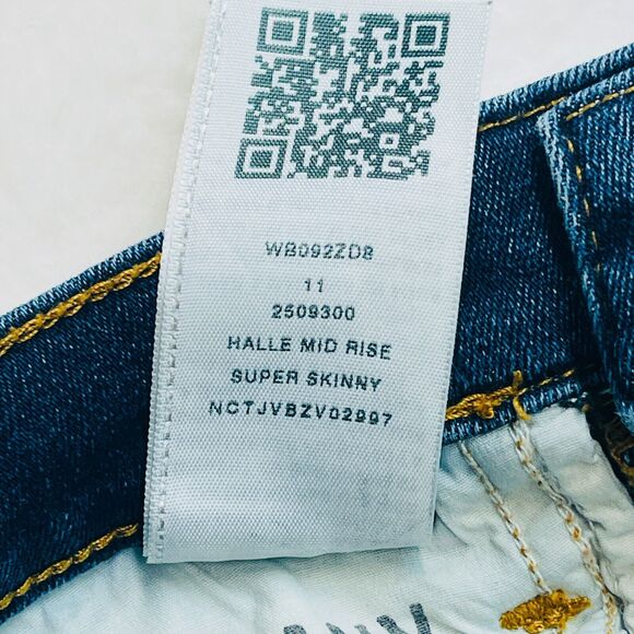 True Religion Halle Mid Rise Super Skinny Jeans Womens Size 27 Dark Wash Stretch - Picture 15 of 16